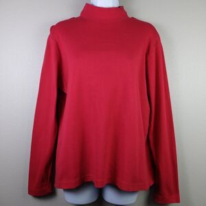 Kim Rogers Red Turtleneck Long Sleeve Top Size Large